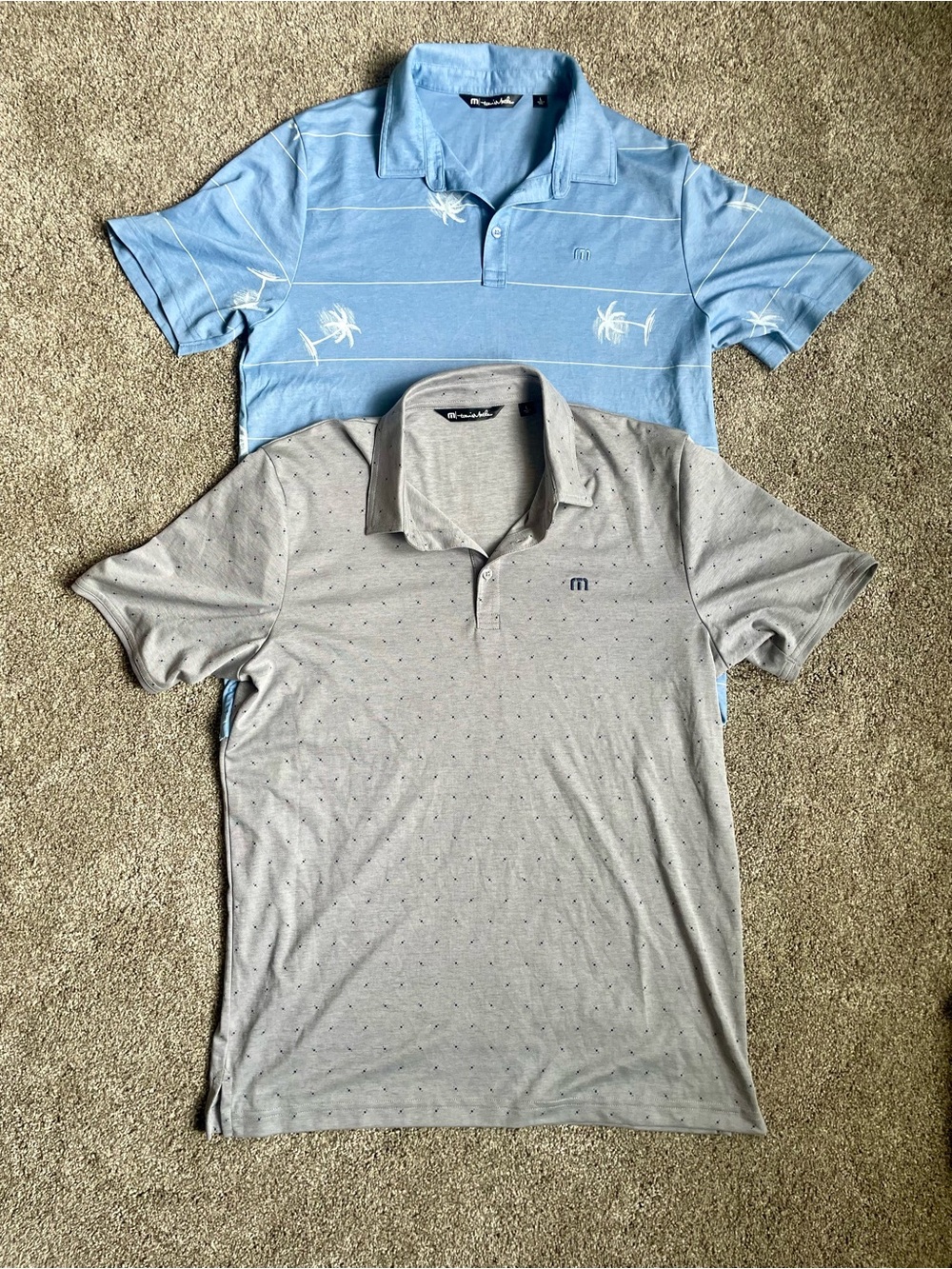 Travis Mathew’s Polo Shirt Bundle Size Large- Gray and Blue